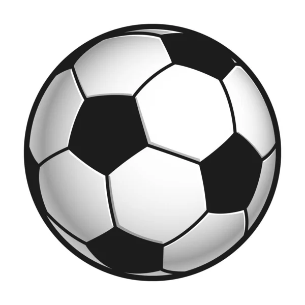Fotbalový Míček Vektorová Ilustrace Fotbalového Míče Izolovaný Bílém Pozadí — Stockový vektor