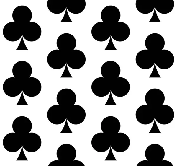 Clubs Spielkarte Farbe Symbol Nahtlose Wiederholbare Muster Textur Hintergrund — Stockvektor