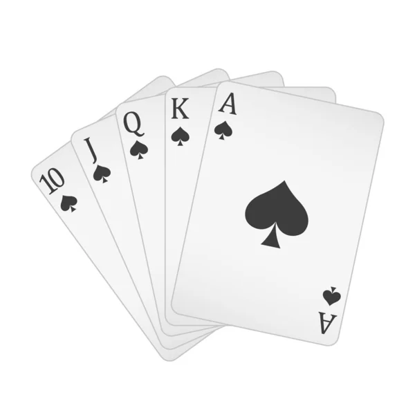 Jugar Las Cartas Una Mano Póquer Que Consiste Una Escalera — Archivo Imágenes Vectoriales