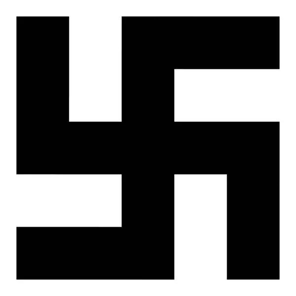 Gamalı haç sembolü, siyah beyaz haç, vektör.