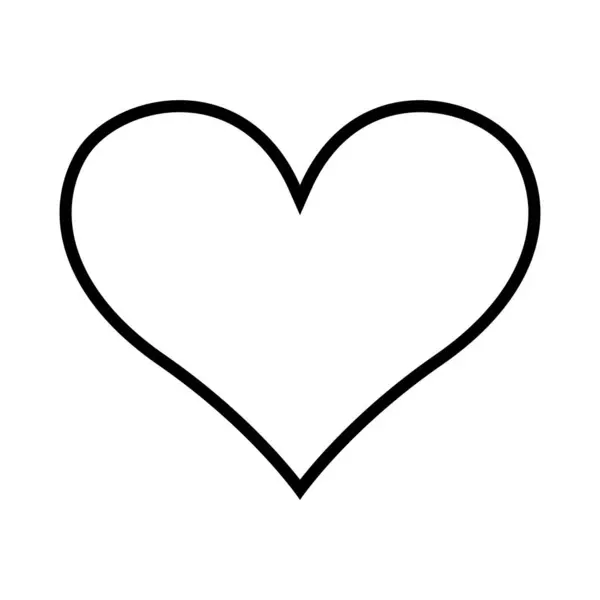 Symbol Tvaru Srdce Černobílá Silueta Vektoru Bílé Pozadí — Stockový vektor