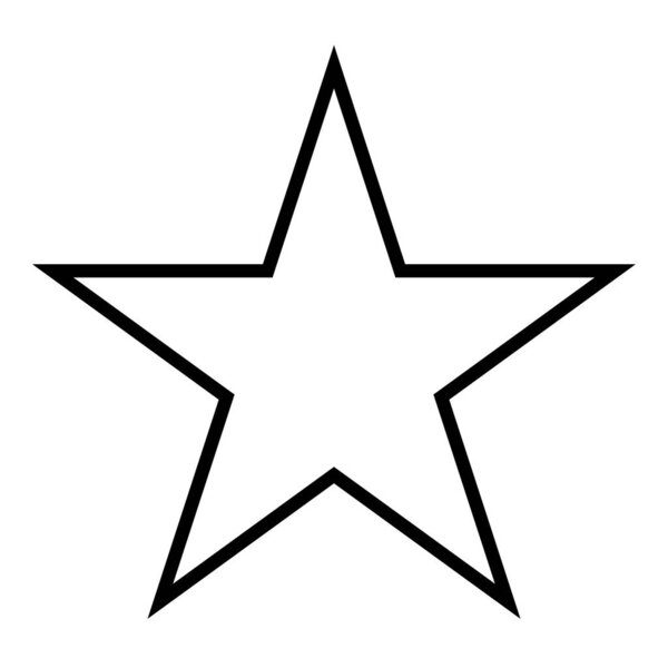 символ в форме звезды, черно-белый векторный силуэт иллюстрация простой пятиконечной звезды изолированы на белом фоне