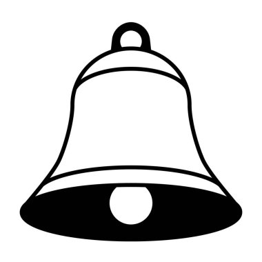 Çan, siyah ve beyaz vektör çizimi, beyaz arkaplan