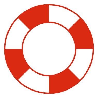 Lifebuoy illüstrasyonu, yaşam kemeri halka şamandırasının renk vektör şekli, beyaz arkaplan