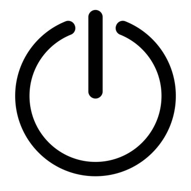 güç düğmesi simgesi, siyah ve beyaz vektör basit anahtar simgesi çizimi, beyaz arkaplanda izole