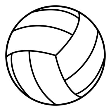 Voleybol - beyaz arkaplanda izole edilmiş siyah ve beyaz vektör siluet sembolü çizimi