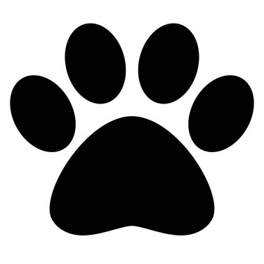 hayvan izi, siyah ve beyaz vektör silueti çizgi film çizimi, beyaz arkaplan