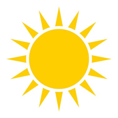 Beyaz arkaplanda izole edilmiş basit sarı yıldızın vektör çizimi