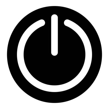 güç düğmesi simgesi, siyah ve beyaz vektör basit anahtar simgesi çizimi, beyaz arkaplanda izole