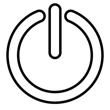 güç düğmesi simgesi, siyah ve beyaz vektör basit anahtar simgesi çizimi, beyaz arkaplanda izole