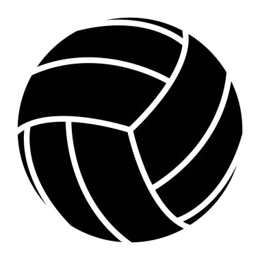 Voleybol - beyaz arkaplanda izole edilmiş siyah ve beyaz vektör siluet sembolü çizimi
