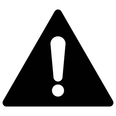 Diğer tehlike işareti, üçgen semboldeki ünlem işareti, beyaz arkaplanda izole edilmiş siyah beyaz illüstrasyon