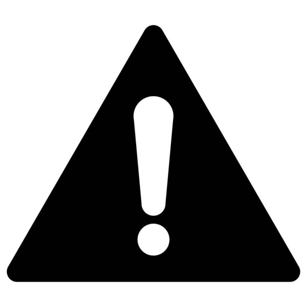 Другая опасность впереди знак, восклицательный знак в треугольнике символ, черно-белая иллюстрация изолированы на белом фоне