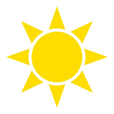 Beyaz arkaplanda izole edilmiş basit sarı yıldızın vektör çizimi