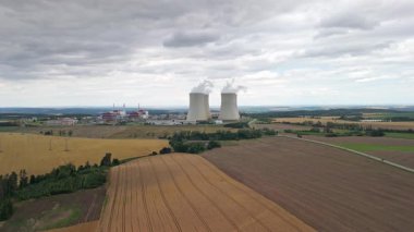Temelin, Czech republic - 07 16 2025: cooling towers of the Temelin nuclear power plant