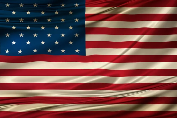 アメリカの国旗が詳細に掲揚されている 3Dイラスト — ストック写真