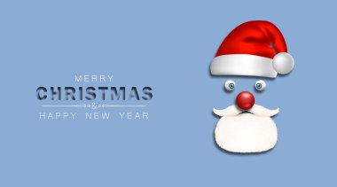 Mutlu noeller. Noel Baba 'yla Noel kartı yakın..