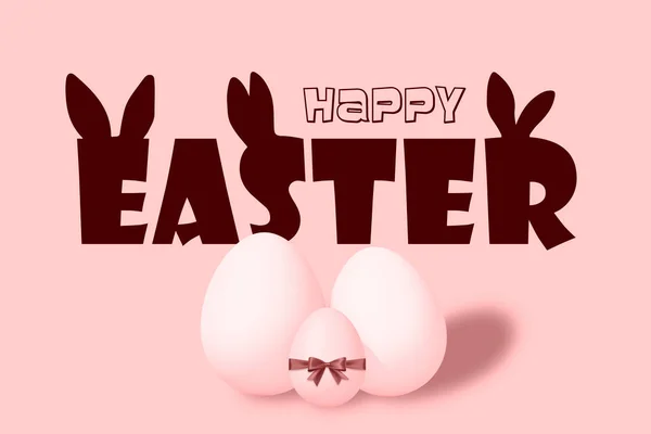 Happy Easter Creative Easter Text Pink Background Close — Stock Photo, Image