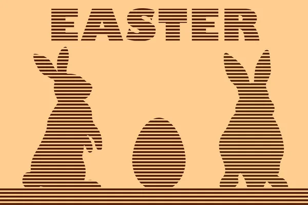 Frohe Ostern Kreative Osterhintergrund Mit Silhouetten Von Kaninchen Nahaufnahme — Stockfoto