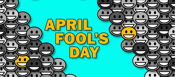 Avril Fool Day Arrière Plan Avec Nombreux Émoticônes Multicolores Fermer — Photo