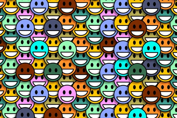 April Fool Day Background Many Multi Colored Emoticons Close — Stock Photo, Image