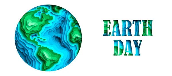 Conceito Dia Mundial Terra Eco Design Amigável Papel Esculpir Formas — Fotografia de Stock