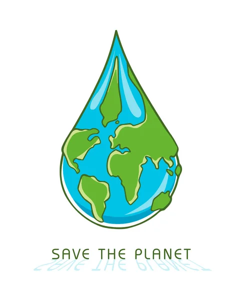 Dia Mundial Terra Conceito Salvar Terra Terra Forma Uma Gota — Fotografia de Stock