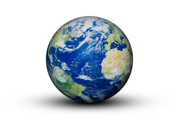 Jour Terre Globe Terrestre Sur Fond Blanc Gros Plan — Photo