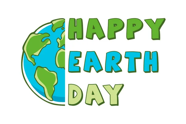 Aarde Dag Planet Aarde Witte Achtergrond Met Tekst Happy Aarde — Stockfoto