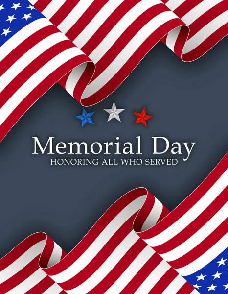 Texto Memorial Day Com Letras Lembrar Honrar Eua Memorial Day — Fotografia de Stock