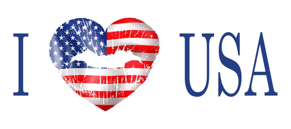 Love Usa Creative Text Heart Form Lips Close — Stock Photo, Image