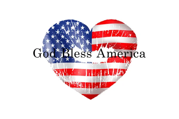アメリカに祝福を アメリカの国旗の背景についてのテキストを閉じる — ストック写真