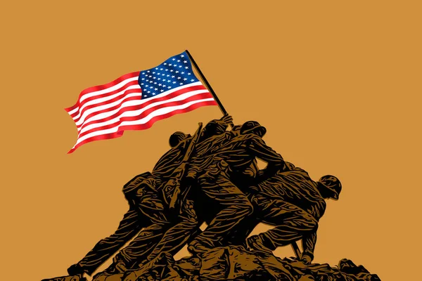 United States Marine Corps Memorial Vykort För Nationella Militära Helgdagar — Stockfoto