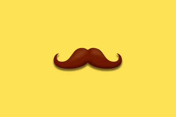 Father Day Mustache Yellow Background Close Detail — Stock Photo, Image