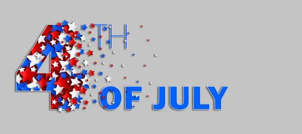 Usa Onafhankelijkheidsdag Kleurrijke Ansichtkaart Met Tekst Juli Close — Stockfoto