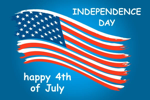 Glücklicher Juli Unabhängigkeitstag Usa Abstrakte Wellige Flagge Blauer Hintergrund Banner — Stockfoto