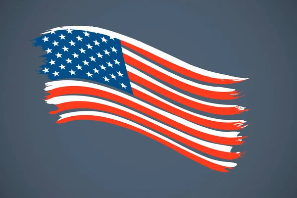 Usa Flag Brush Strokes Gray Background Close — Stock Photo, Image