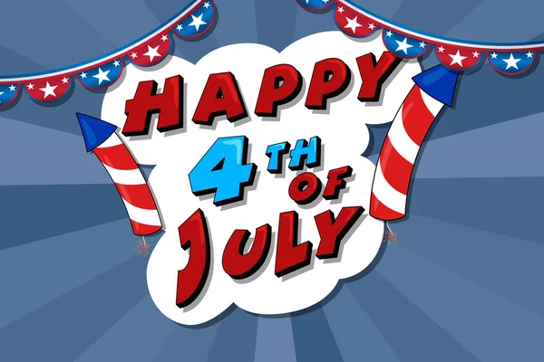 Happy 4Th July Messages Usa Independence Day Close — Stock Photo, Image