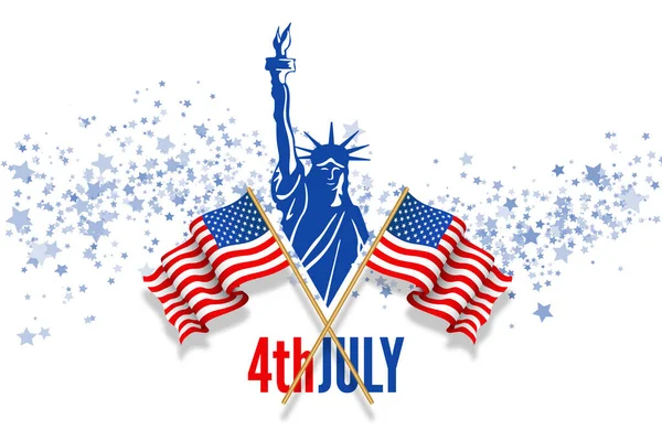 Dia Independência Dos Eua Cartão Férias Com Bandeira América Fechar — Fotografia de Stock