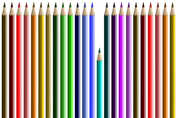 Многоцветные Карандаши Белом Фоне Вблизи Концепция Образования — стоковое фото