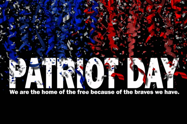 Dzień Patrioty Piękny Tekst Niebieskimi Czerwonymi Wstążkami Zbliżyć — Zdjęcie stockowe