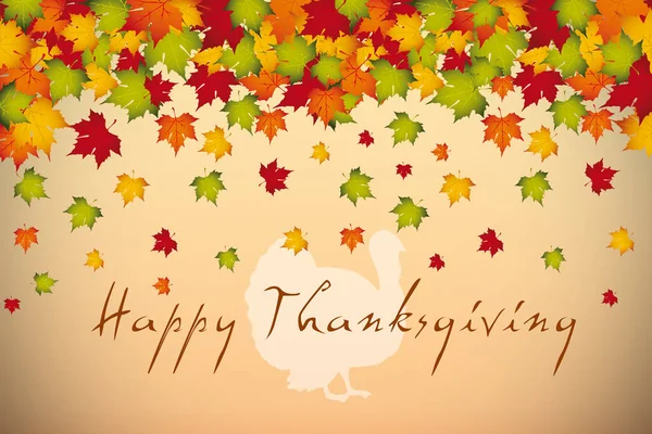 Frohes Thanksgiving Hintergrund Aus Dem Herbstlaub Zum Anfassen — Stockfoto