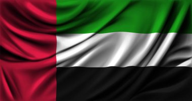 BAE bayrağı dalgalanıyor. Vektör illüstrasyonu.