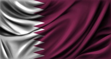 Katar bayrağı dalgalanıyor. Vektör illüstrasyonu.