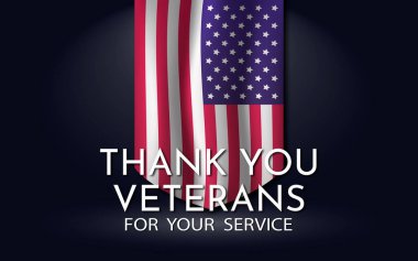 Gaziler Günü Soyut Sancak Arkaplanı. Birleşik Devletler Bayrağı sallıyor. Vektör illüstrasyonu.