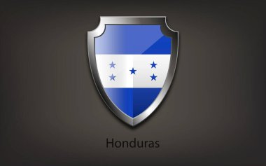 HONDURAS bayrağıyla metal kalkan. Vektör