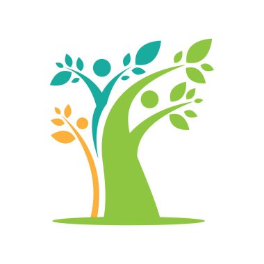 Ağaç yaprak vektör logo tasarımı