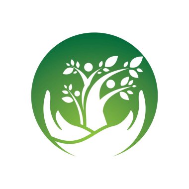 Ağaç yaprak vektör logo tasarımı