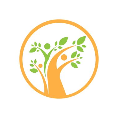 Ağaç yaprak vektör logo tasarımı