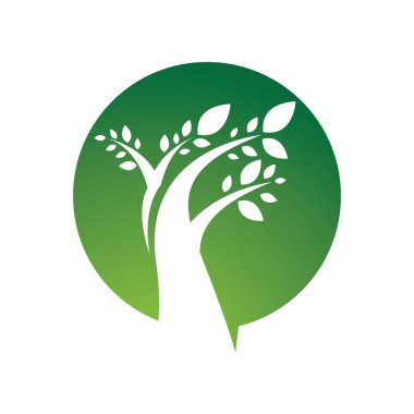 Ağaç yaprak vektör logo tasarımı
